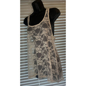 Flowy Cream Lace Tank Top